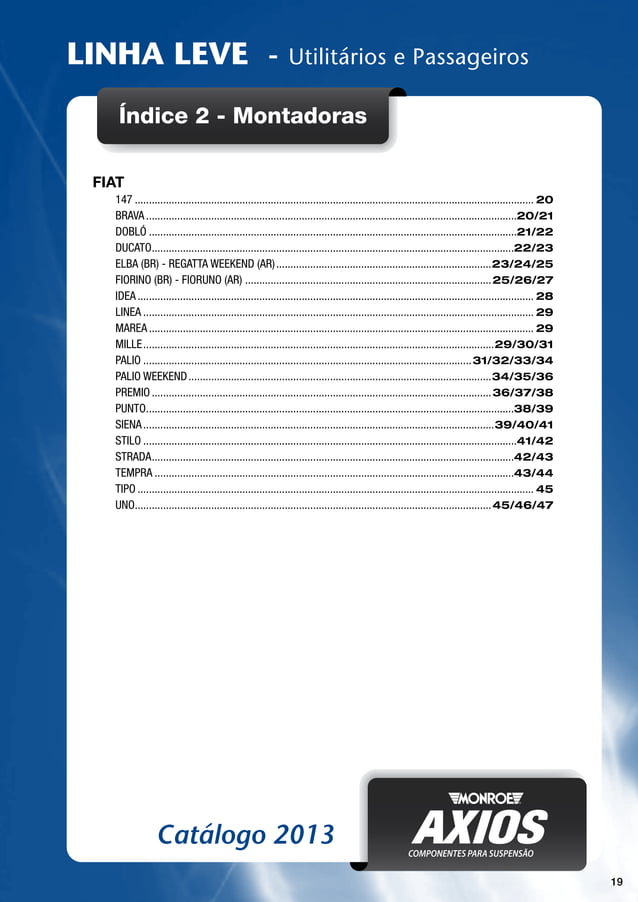 CATÁLOGO MONROE AXIOS LINHA SUSPENÇÃO