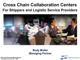 Cross Chain Collaboration Centers For Shippers and Logistic Service Providers Rudy Muller Managing Partner 