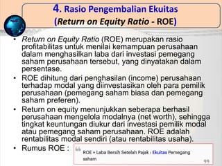 Rumus Rumus Rasio Roe Analisis Aspek KEUANGAN_Business Development Plan | PPTX