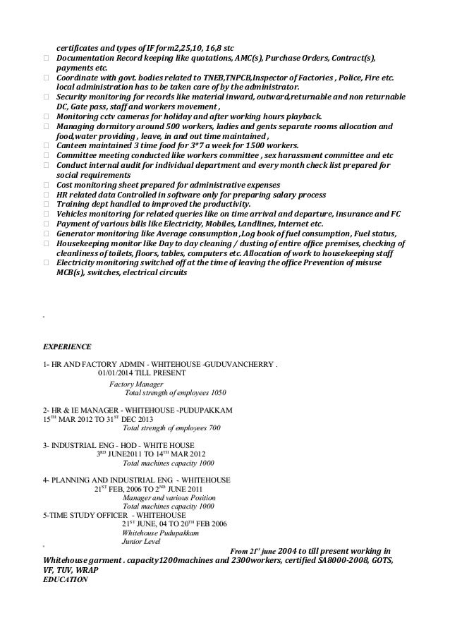 Resume Hameed Hr