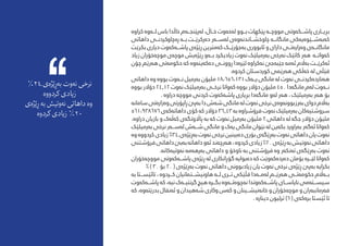 ‫کراوە‬ ‫ل���ەوە‬ ‫باس‬ ‫خاڵدا‬ ‫لەپێنج���ەم‬ ،‫خ���اڵ‬ ‫لەحەوت‬ ‫ب���وو‬ ‫پێکهات‬ ‫مووچ���ە‬ ‫پاش���کەوتی‬ ‫بڕی���اری‬
‫داهاتی‬ ‫ڕەچاوکردن���ی‬ ‫ب���ە‬ ‫دەرکرێ���ت‬ ‫لەس���ەر‬ ‫چاوخش���اندنەوەی‬ ‫مانگان���ە‬ ‫کەبەش���ێوەیەکی‬
‫بکرێت‬ ‫دیاری‬ ‫پاش���ەکەوت‬ ‫ڕێژەی‬ ‫کەمرتین‬ ‫بەجۆرێ���ک‬ ‫ئابووری‬ ‫و‬ ‫دارای‬ ‫وەزارەت���ی‬ ‫مانگان���ەی‬
‫زیاد‬ ‫موچەخۆران‬ ‫موچەی‬ ‫ڕێژەیش‬ ‫ب���ەو‬ ‫زیادیکرد‬ ‫نەوت‬ ‫بەرمیلێک‬ ‫نەرخی‬ ‫کاتێک‬ ‫هەر‬ ‌‫ه‬���‫کەوات‬
‫چۆن‬ ‫هەرێم‬ ‫حکومەتی‬ ‫کە‬ ‫دەکەینەوە‬ ‫ڕوون���ی‬ ‫لێرەدا‬ ‫نەکراوە‬ ‫جێبەجێ‬ ‫ئەمە‬ ‫بەاڵم‬ ‫ئەکرێ���ت‬
.‫کردوە‬ ‫کوردستان‬ ‫هەرێمی‬ ‫خەڵکی‬ ‫لە‬ ‫فێڵی‬
‫داهاتی‬ ‫وە‬ ‫بووە‬ ‫ن���ەوت‬ ‫بەرمیل‬ ‫ملیۆن‬ 18،656،131 ‫ی���ەک‬ ‫مانگی‬ ‫لە‬ ‫نەوت‬ ‫هەناردەکردن���ی‬
‫بووە‬ ‫دۆالر‬ 24.12 ‫نەوت‬ ‫بەرمیلێک‬ ‫نرخ���ی‬ ‫کەواتا‬ ‫بووە‬ ‫دۆالر‬ ‫ملیۆن‬ 450 ‫مانگەدا‬ ‫لەم‬ ‫ن���ەوت‬
. ‌‫ه‬‫دراو‬ ‫مووچە‬ ‫کردنی‬ ‫پاشەکەوت‬ ‫بڕیاری‬ ‫مانگەدا‬ ‫لەو‬ ‫هەر‬ ، ‫بەرمیلێک‬ ‫هەر‬ ‫بۆ‬
‫سامانە‬‫وەزارەتی‬‫ڕاپۆرتی‬‫بەپێ‬‫دا‬‫شەش‬‫مانگی‬‫لە‬‫نەوت‬‫نرخی‬‫بەرزبوونەوەی‬‫دوای‬‫بەاڵم‬
561،938676 ‫داهاتەکەی‬ ‫کۆی‬ ‫کە‬ ‫دۆالر‬ 36.43 ‫بە‬ ‫فرۆرشاوە‬ ‫نەوت‬ ‫بەرمیلێک‬ ‫‌کان‬‫ه‬‫رسوشتی‬
.‫دراوە‬ ‫بازیان‬ ‫و‬ ‫کەڵەک‬ ‫پااڵوتگەی‬ ‫بە‬ ‫کە‬ ‫نەوت‬ ‫بەرمیل‬ ‫ملیۆن‬ 2 ‫داهاتی‬ ‫لە‬ ‫جگە‬ ‫دۆالر‬ ‫ملیۆن‬
‫بەرمیلێک‬ ‫نرخی‬ ‫لەس���ەر‬ ‫ش���ەش‬ ‫مانگی‬ ‫و‬ ‫یەک‬ ‫مانگی‬ ‫نێوان‬ ‫لە‬ ‫بکەین‬ ‫بەراورد‬ ‫ئەگەر‬ ‫کەواتا‬
‫وە‬‫کردووە‬‫زیادی‬%34‫ـ‬‫بەڕێژەی‬‫نەوت‬‫نرخی‬‫دەبینین‬‫بۆری‬‫بەڕێگەی‬‫نەوت‬‫داهاتی‬‫یان‬‫نەوت‬
‫فرۆشتنی‬‫داهاتی‬‫بەبێ‬‫داهاتە‬‫ئەو‬‫هەرچەند‬،‫کردوە‬‫زیادی‬%20‫ڕێژەی‬‫بە‬‫نەوتیش‬‫داهاتی‬
.‫نەوتیەکانە‬ ‫بەرهەمە‬ ‫داهاتی‬ ‫و‬ ‫ناوخۆ‬ ‫بە‬ ‫فرۆشتنی‬ ‫وە‬ ‫تەنکەر‬ ‫بەڕێگەی‬ ‫نەوت‬
‫مووچەخۆران‬ ‫پاش���ەکەوتی‬ ‫ڕێژەی‬ ‫لە‬ ‫گۆڕانکاری‬ ‫دەبوایە‬ ‫کە‬ ‫دەردەکەوێت‬ ‫بۆمان‬ ‫لێ���رە‬ ‫کەواتا‬
% ) 30 ‫بۆ‬ 20 ( ‫بەڕێژەی‬ ‫نەوت‬ ‫داهاتی‬ ‫زیادبوونی‬ ‫یان‬ ‫نەوت‬ ‫نرخی‬ ‫ڕێژەی‬ ‫بەپێ‬ ‫بکرایە‬
‌‫ه‬‫ب‬ ‫تائێس���تا‬ ، ‌‫ه‬‫ک���ردو‬ ‫هاونیش���تامنیان‬ ‫ل���ە‬ ‫ت���ری‬ ‫فڵێکی‬ ‫لەم���ەدا‬ ‫هەرێ���م‬ ‫حکومەت���ی‬ ‫ب���ەاڵم‬
‫‌وت‬‫ه‬‫‌ک‬‫ه‬���‫پاش‬ ‌‫ه‬‫ک‬،‌‫ه‬‫نی‬‫‌ک‬‫ه‬���‫گرنتی‬‫هیچ‬‌‫ه‬‫بگ���ر‬‌‫ه‬‫‌و‬‫ه‬���‫‌ت‬‫ه‬‫‌چو‬‫ه‬‫ن‬‫‌وتدا‬‫ه‬‫‌ک‬‫ه‬���‫پاش‬‫نایاس���ای‬ ‫‌می‬‫ه‬‫سیس���ت‬
‌‫ه‬‫ک‬ ،‌‫ه‬‫‌و‬‫ه‬‫بدرێت‬ ‫‌نفال‬‫ه‬‫ئ‬ ‫و‬ ‫‌هیدان‬‫ه‬‫ش‬ ‫وکاری‬ ‫‌س‬‫ه‬‫ک‬ ‫و‬ ‫‌نیش���ینان‬‫ه‬‫خان‬ ‫و‬ ‫‌خۆران‬‫ه‬‫موچ‬ ‫و‬ ‫‌ران‬‫ه‬‫‌رمانب‬‫ه‬‫ف‬
. ‌‫ه‬‫دینار‬ ‫ترلیون‬ )6 ( ‫‌ی‬‫ه‬‫‌ک‬‫ه‬‫بر‬ ‫ئێستا‬ ‫تا‬
%34‫ـ‬ ‫بەڕێژەی‬ ‫نەوت‬ ‫نرخی‬
‫کردووە‬ ‫زیادی‬
‫ڕێژەی‬ ‫بە‬ ‫نەوتیش‬ ‫داهاتی‬ ‫وە‬
‫کردوە‬ ‫زیادی‬ %20
 