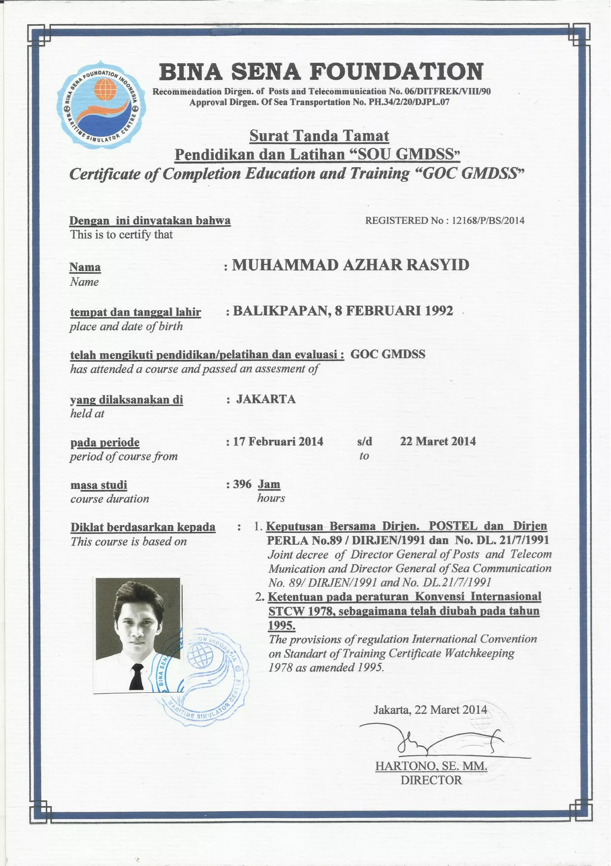 Copy of Certificate of Completion Education and Training GOC GM | PDF