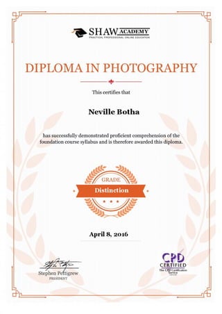 Certificate in Photography