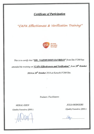 CAPA certification