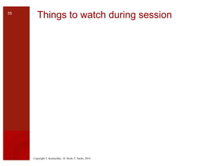Copyright T. Komischke, H. Strub, T. Sachs, 2014
Things to watch during session55
 
