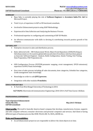 Raya-SAP SD Resume | PDF