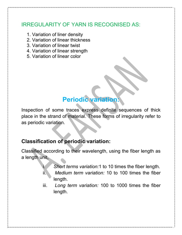 Importance, Effect & Testing of Yarn Evenness | PDF