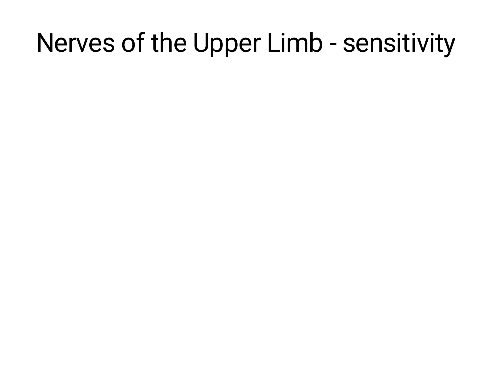 Nerves of the Upper Limb - sensitivity
 