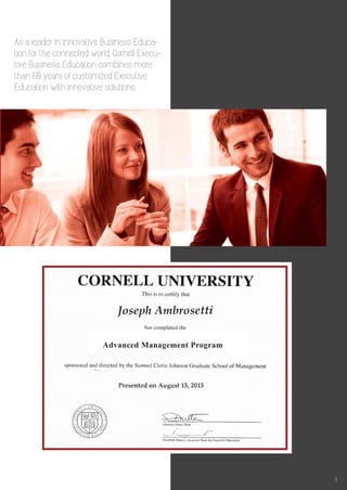 Cornell Advanced Management Certificate Program - July 2016, Colombo | PDF