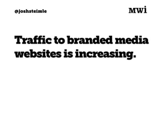 @joshsteimle
Trafficto brandedmedia
websites is increasing.
 