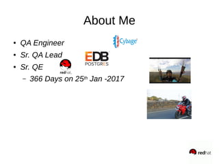 About Me
● QA Engineer
● Sr. QA Lead
● Sr. QE
– 366 Days on 25th Jan -2017
 