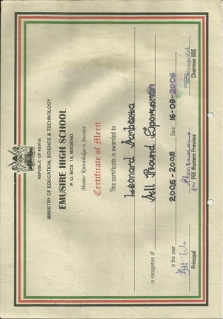 Certificate of Merit(1)