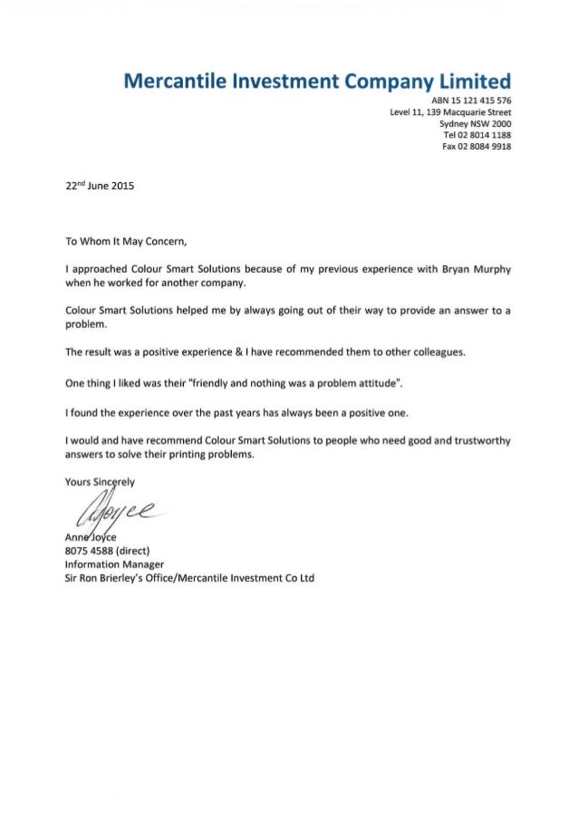 Mercantile Investment Company Testimonial