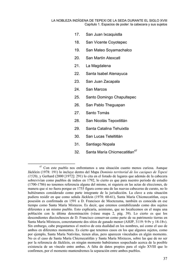 La Nobleza Indígena de Tepexi de la Seda Durante el Siglo XVIII. La ...