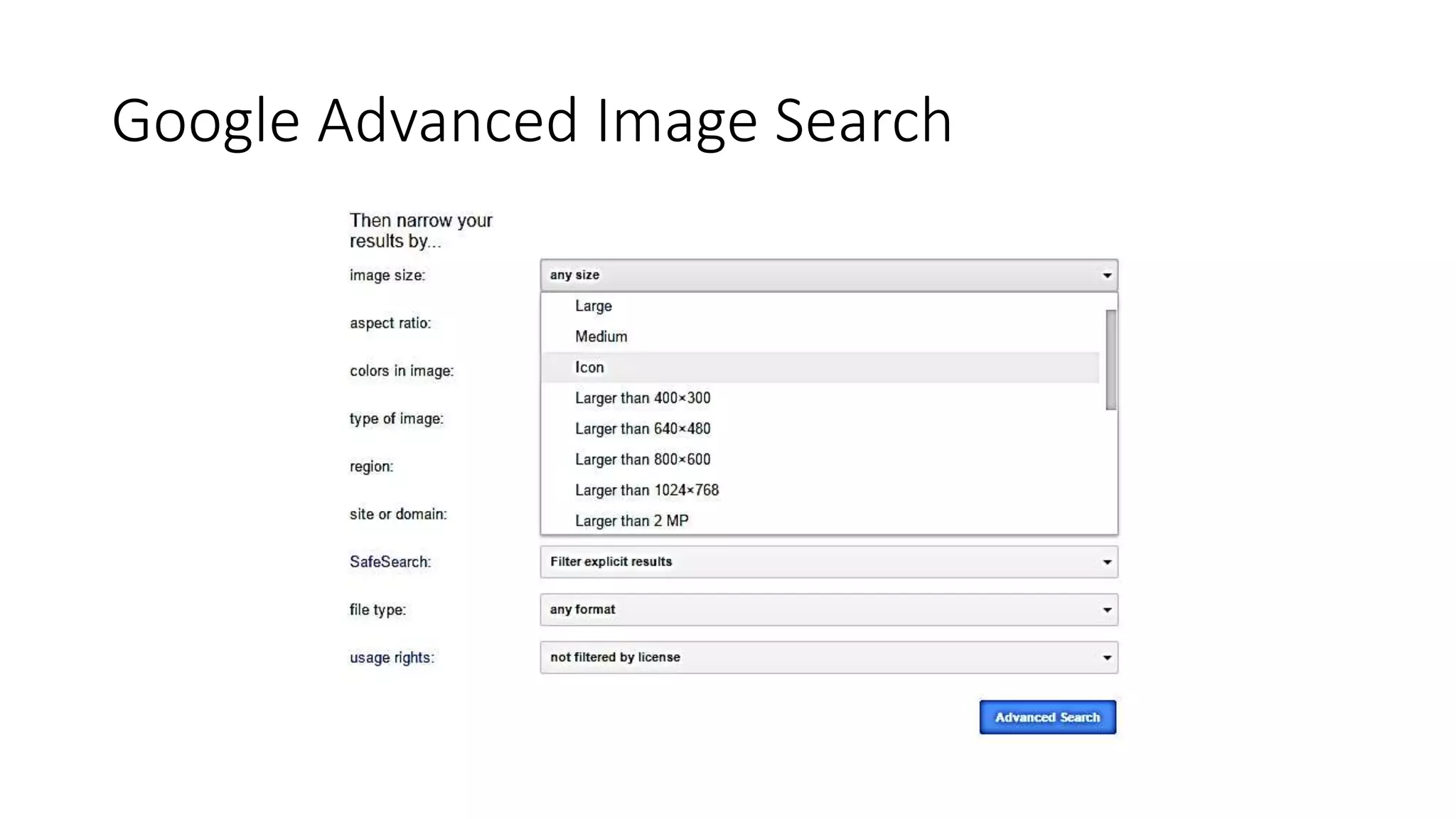 Google Advanced Image Search
 