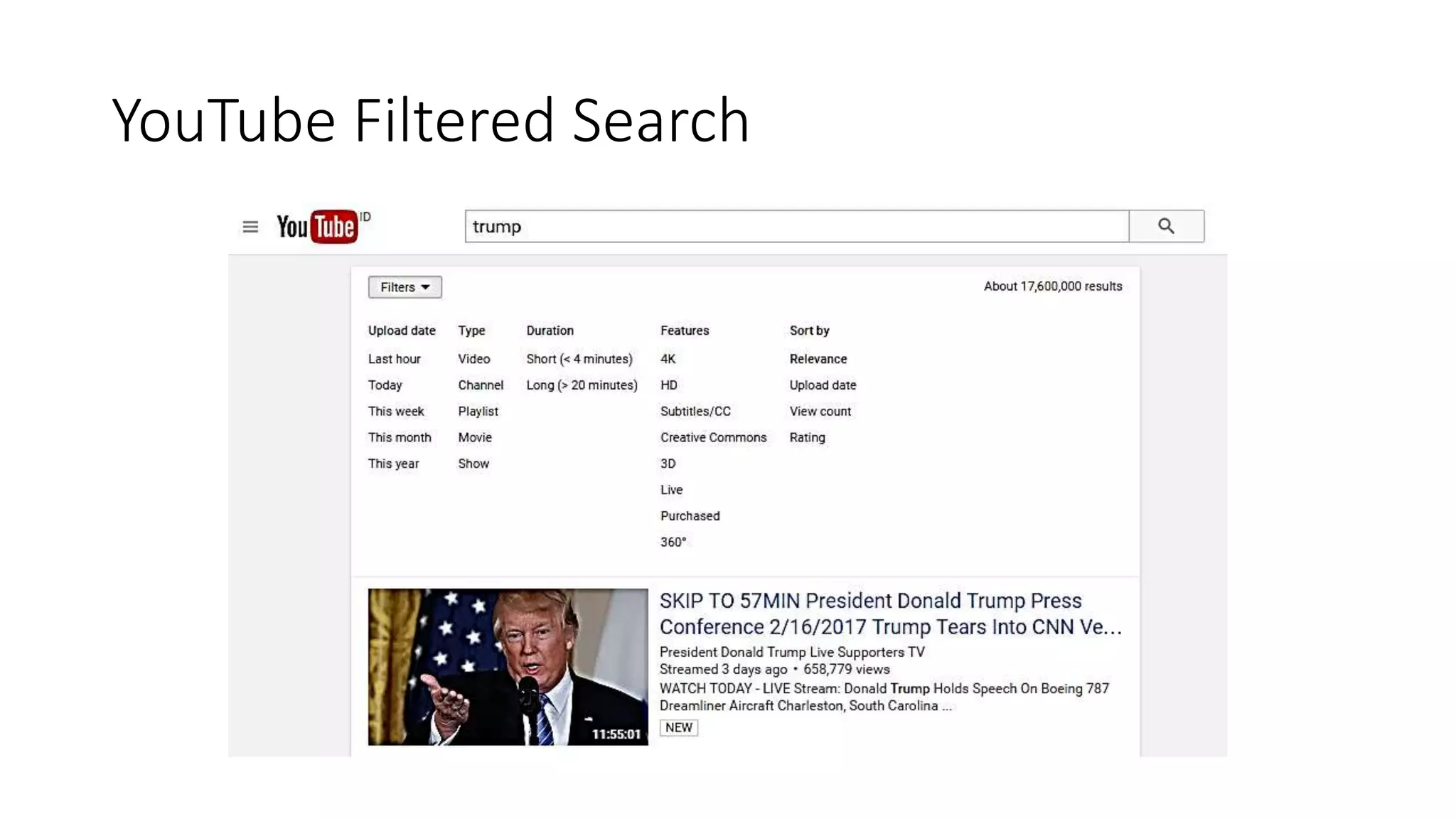 YouTube Filtered Search
 