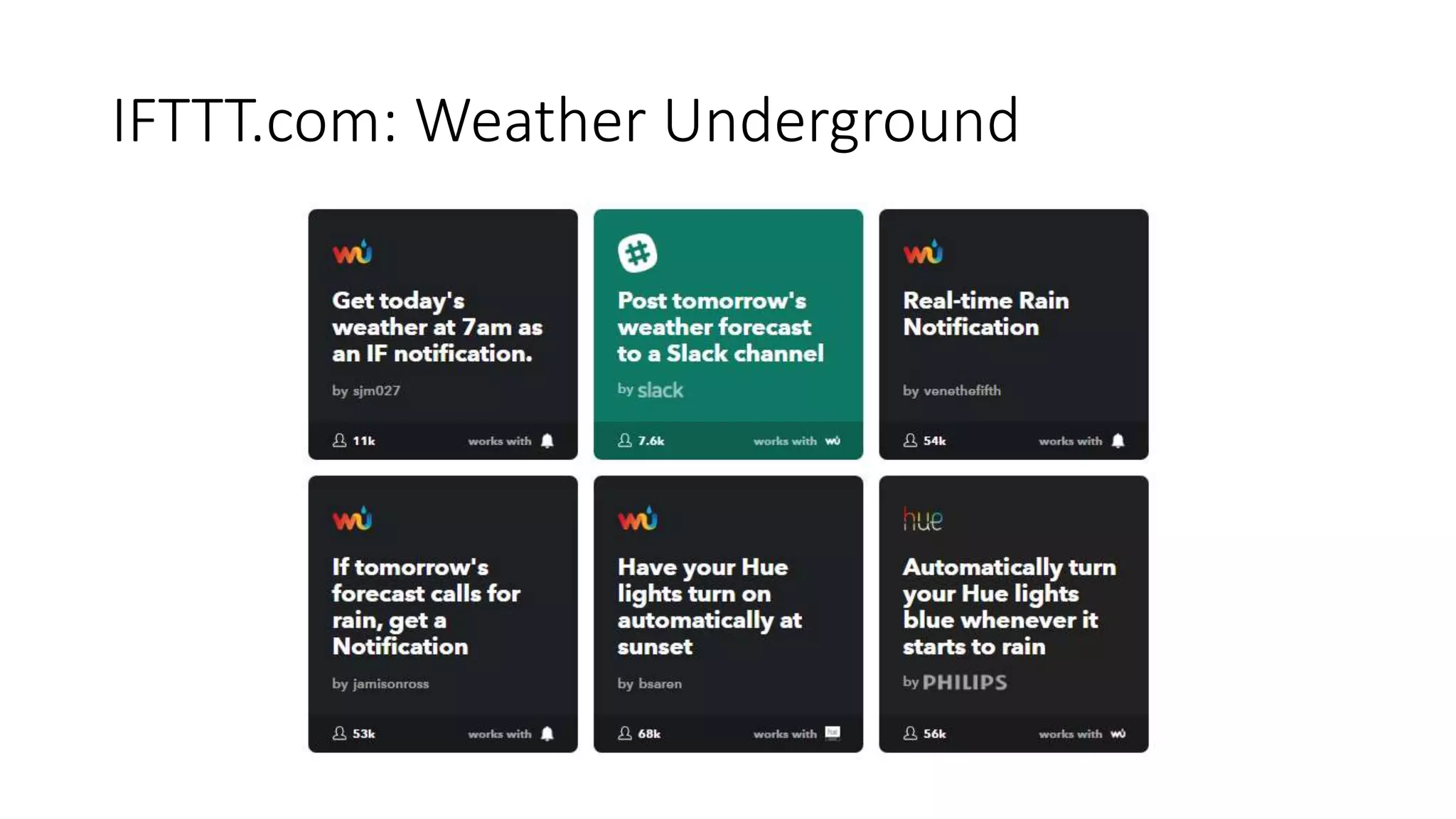 IFTTT.com: Weather Underground
 