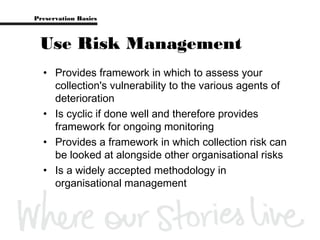 Causes of Deterioration & Risk to Collections - Vicki Humphrey | PPT