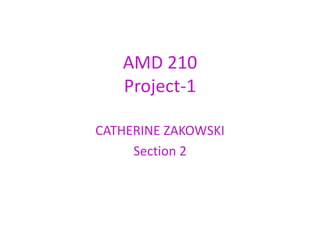 AMD 210
Project-1
CATHERINE ZAKOWSKI
Section 2
 