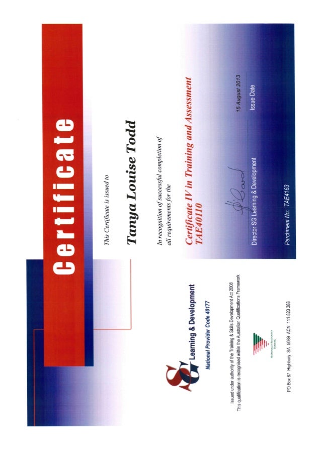 Cert IV Training And Assessment