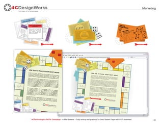 Marketing




4CTechnologies REITs Campaign - e-Mail teasers - Copy writing and graphics for Web Splash Page with PDF download          28
 