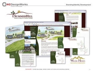 Branding/Identity Development




SummerHill - Includes logo design, website creation and various print advertising materials.                    7
 