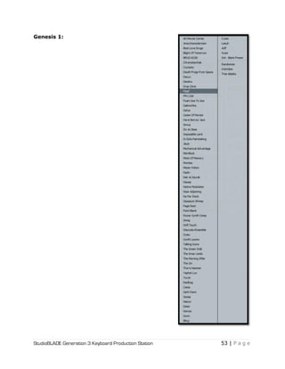 StudioBLADE Generation 3 Keyboard Production Station 53 | P a g e
Genesis 1:
 
