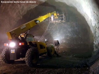Excavación techo túnel de desvío
 
