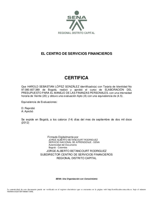4 certificado deEelaboracion de Presupuesto Para el Manejo 