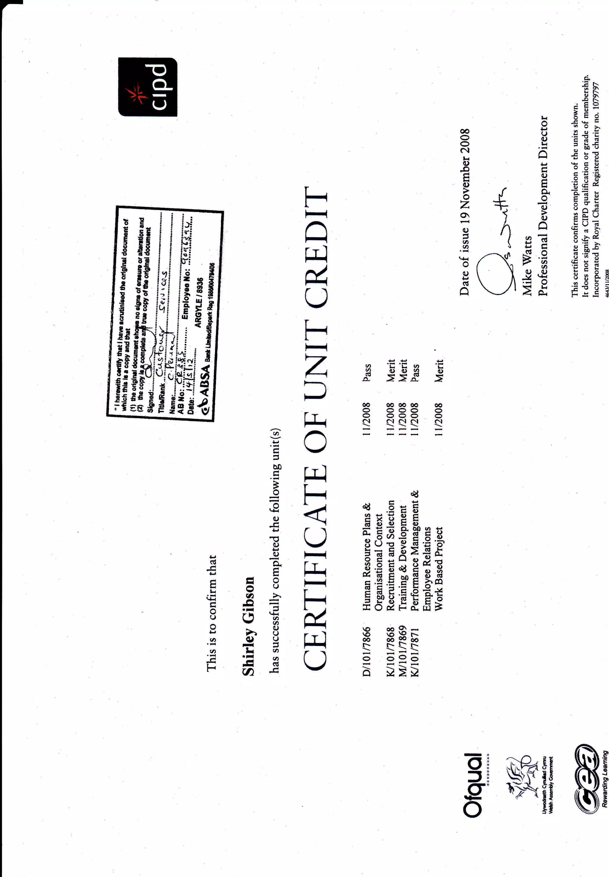 Certificate in Personnel Practice Unit Credits PDF