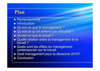 Quel management pour répondre aux évolutions du travail ? - Chanlat (Jean-François)