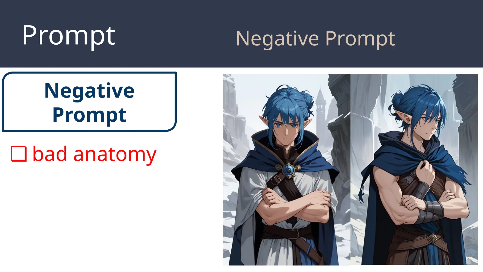 Prompt
❏ bad anatomy
Negative
Prompt
Negative Prompt
 