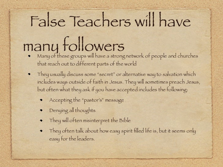 4 characteristics of false teachers