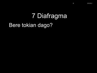 7 Diafragma
Bere tokian dago?
© Xabier Zupiria, Andoni Bueno2013-06-12
 