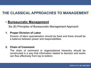 classical approaches to management