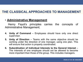 classical approaches to management