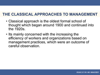 classical approaches to management | PPTX