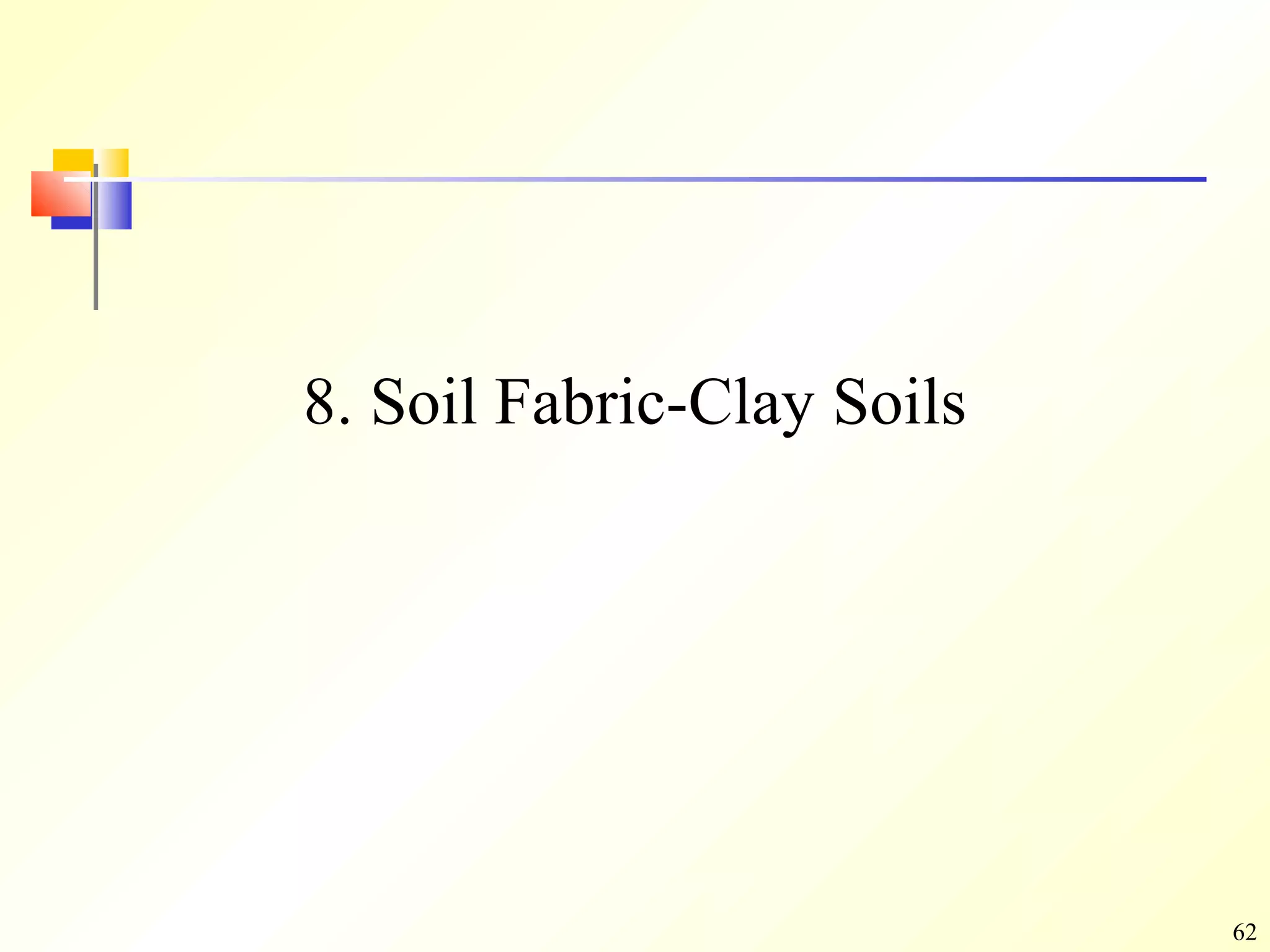 62
8. Soil Fabric-Clay Soils
 
