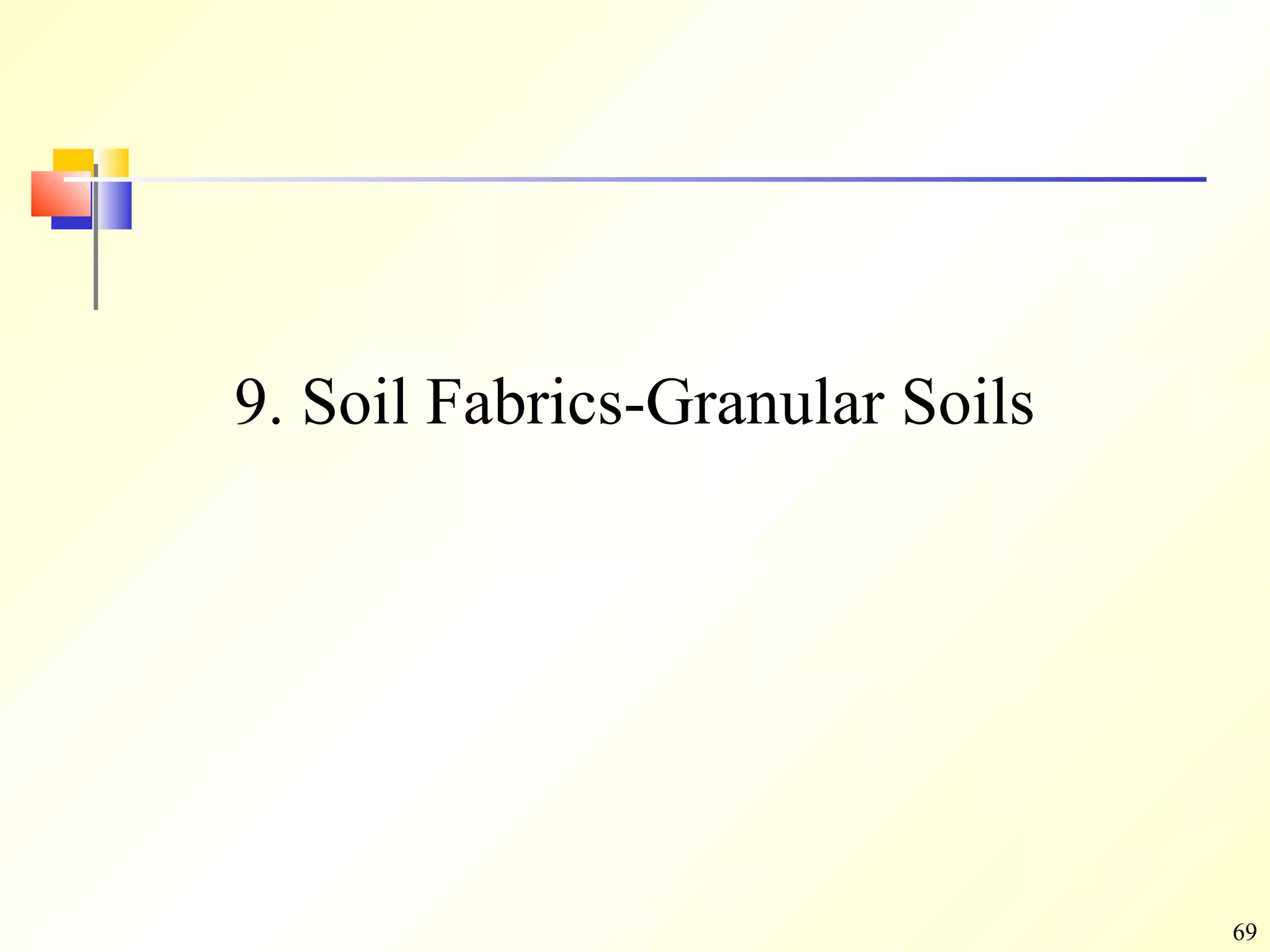 69
9. Soil Fabrics-Granular Soils
 