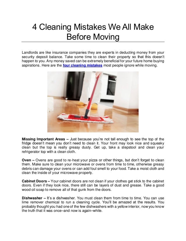 4 Cleaning Mistakes We All Make Before Moving