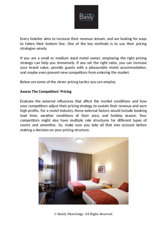 4 Clever Pricing Strategies To Boost A Motel S Revenue Growth
