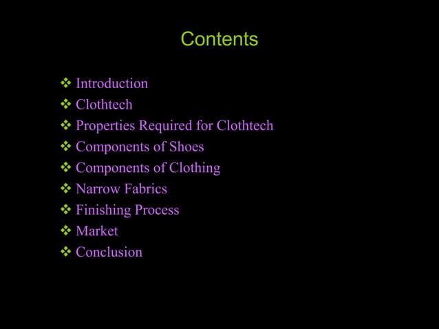 Clothtech Technical Textile | PPT | Needlework | Arts and Crafts