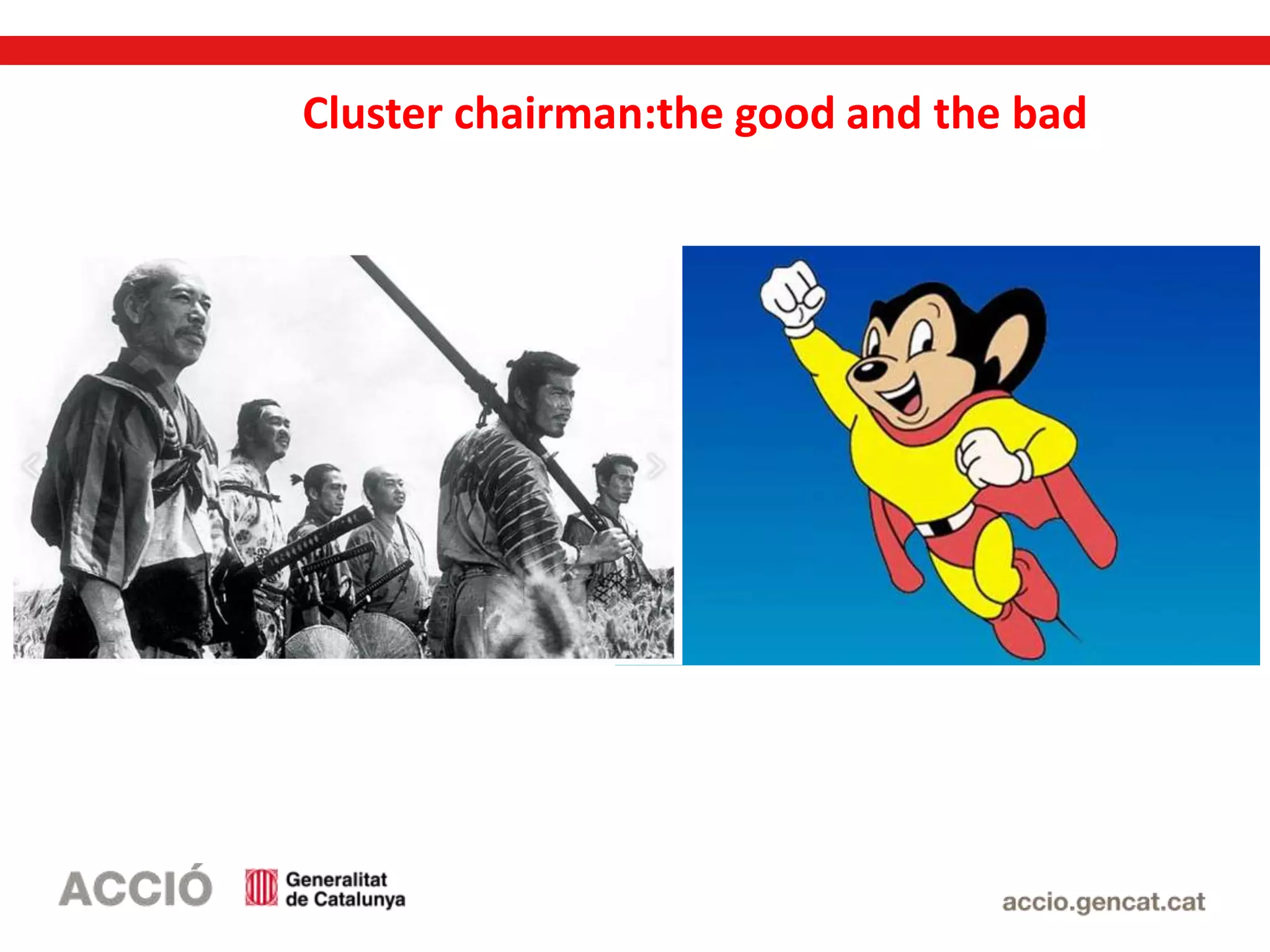 Cluster chairman:the good and the bad
 