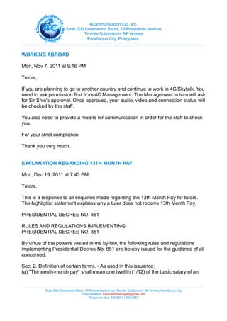 4 c memo compilation | PDF