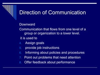 Direction of Communication ,[object Object],[object Object],[object Object],[object Object],[object Object],[object Object],[object Object],[object Object]
