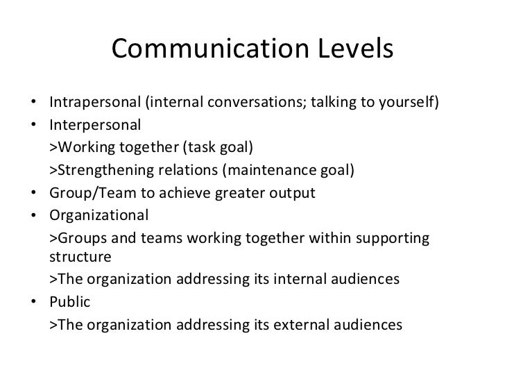 4 communication levels