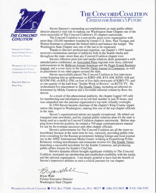 Concord Coalition letter of recommendation
