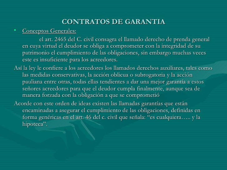 Contratos de Garantias