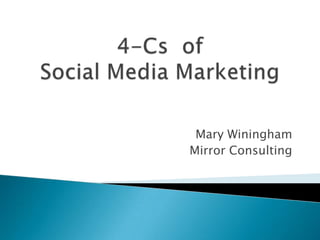 4-Cs  ofSocial Media Marketing Mary Winingham Mirror Consulting 
