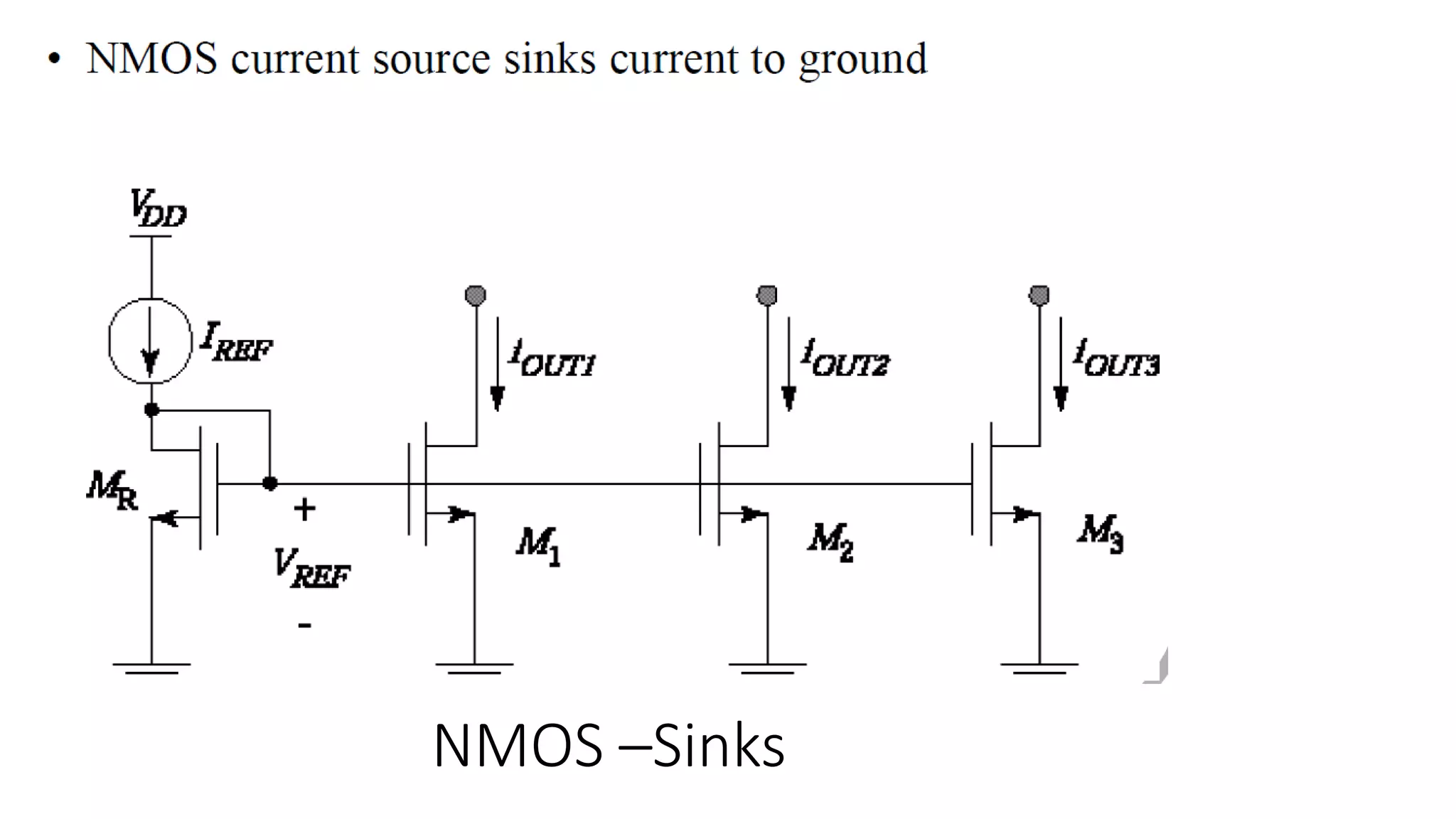NMOS –Sinks
 
